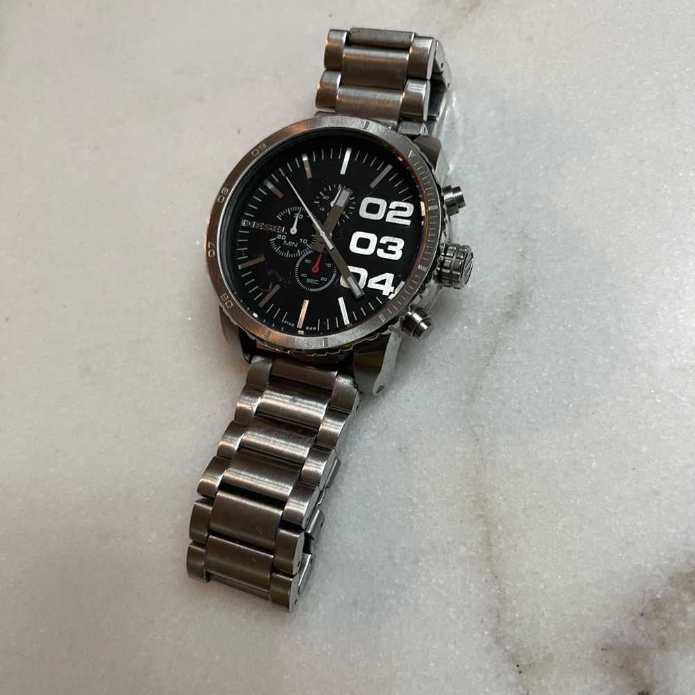 Diesel  Watch round face Big face SEND OFFERS sterling Silver